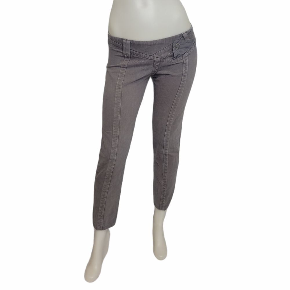 Y2K GREY ANT jeans super‎ low rise gray cropped fitted skinny 4